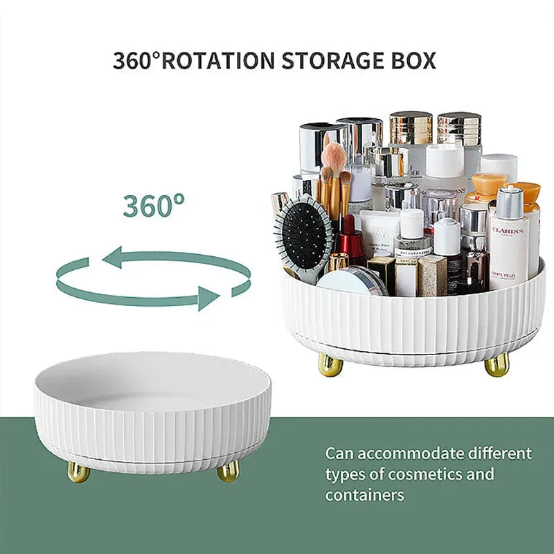 360-Rotating Makeup Organizer Tray
