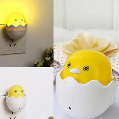 Cute Chick with Egg Shell Plug-In LED Night Light