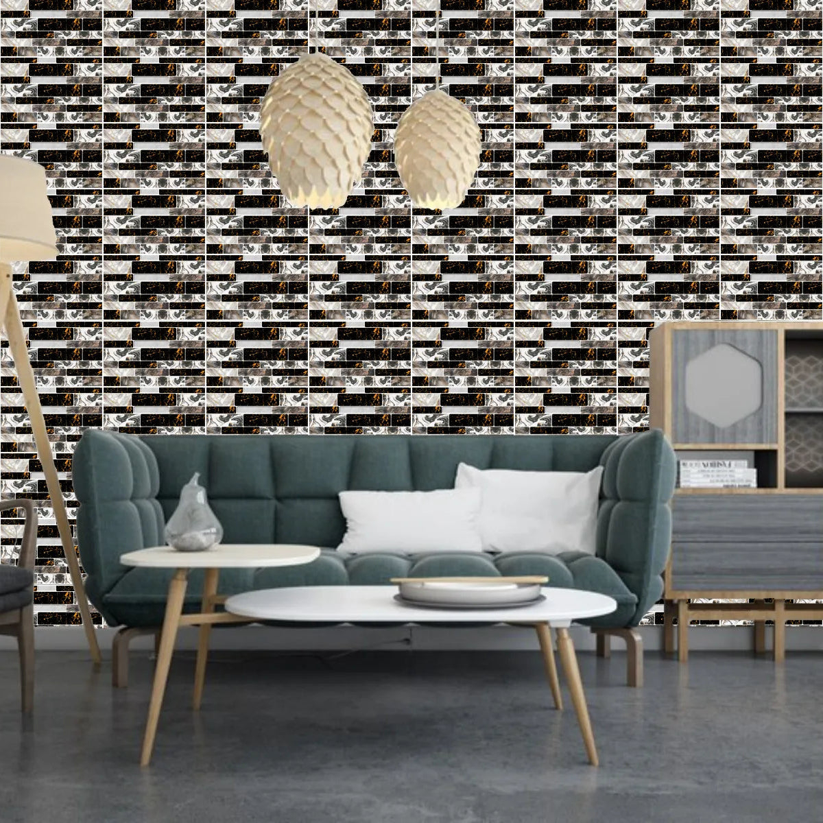 Self-Adhesive 3D Mosaic Tile Wall Stickers-24 pcs set