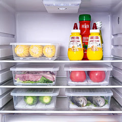 Clear Plastic Food Storage Box with Drain Tray & Lid