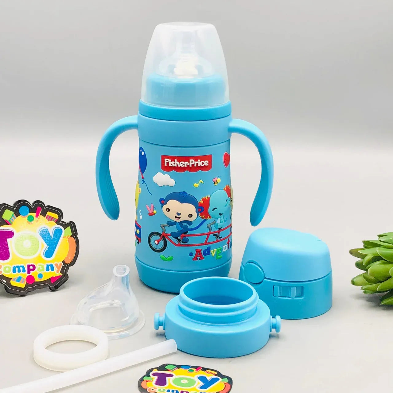 Fisher Price 3-in-1 Baby Insulated Straw Cup and Feeding Bottle Set-300ml