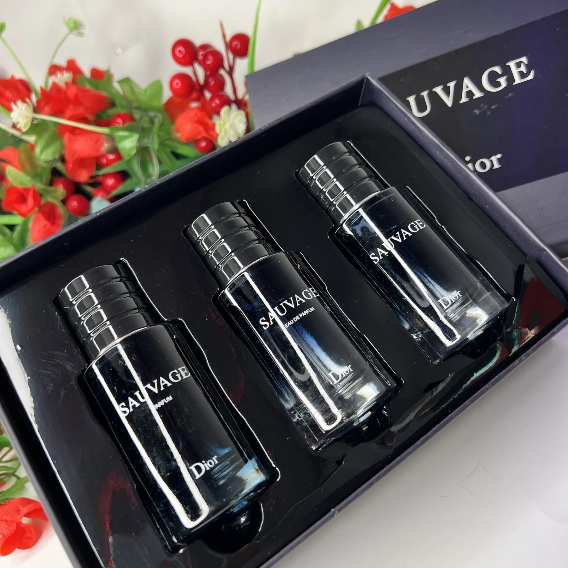 Dior Sauvage Gift Set for Men3-in-1 - 30ml  - Dubai - 100% Original Testers