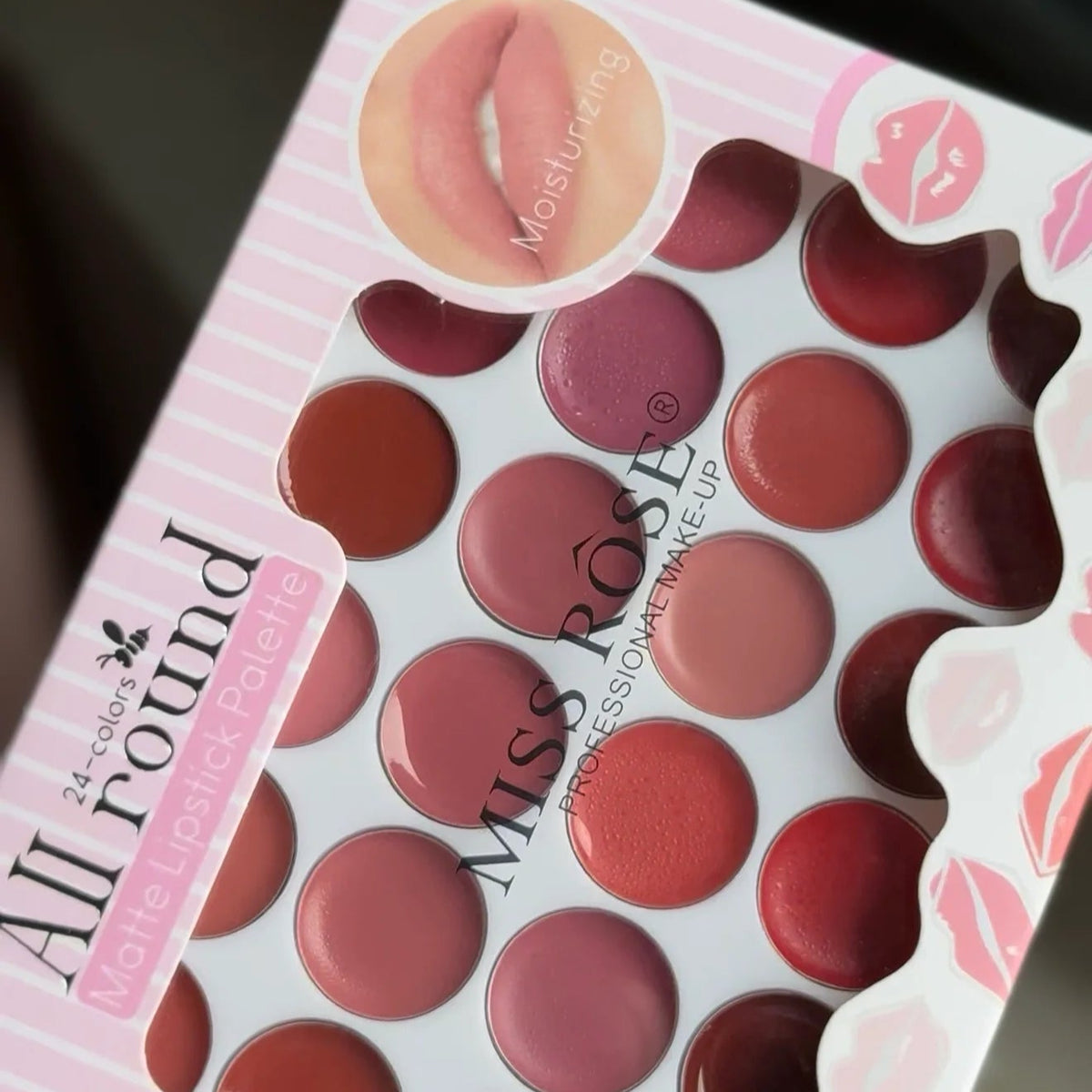 Miss Rose All Round Matte Lipstick Palette – 24 Colors