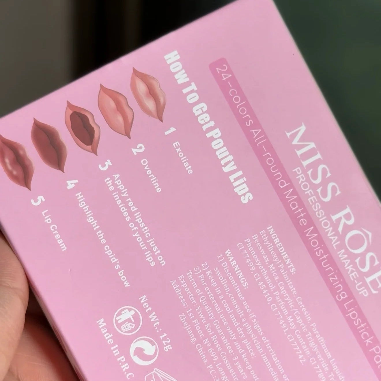 Miss Rose All Round Matte Lipstick Palette – 24 Colors