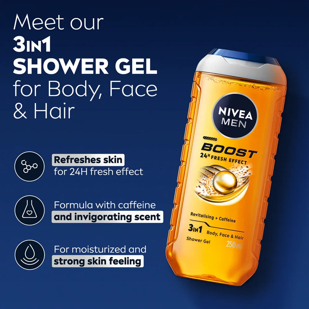 Nivea Men Active Energy 3-in-1 Shower Gel-250ml