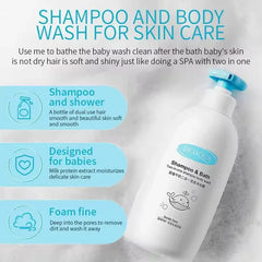 BIOAQUA Natural Organic Milk 2-In-1 Baby Shampoo and Body Wash - 260ml