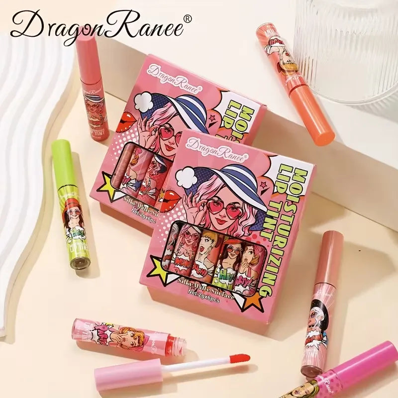 Dragon Ranee Silky Matte Surface Moisturizing Lip Tint Set - 6Pcs
