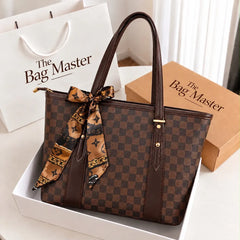 Designer Printed Tote Bag with Silk Scarf