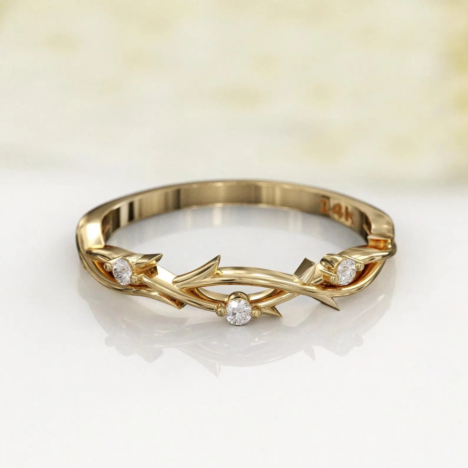 Stainless Steel Nature Inspired Vine Ring