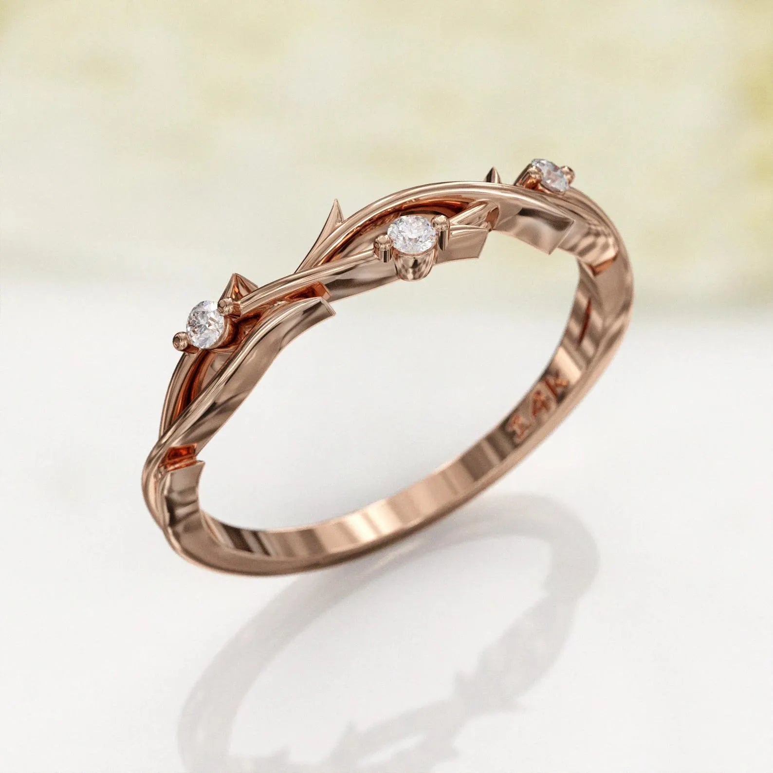 Stainless Steel Nature Inspired Vine Ring