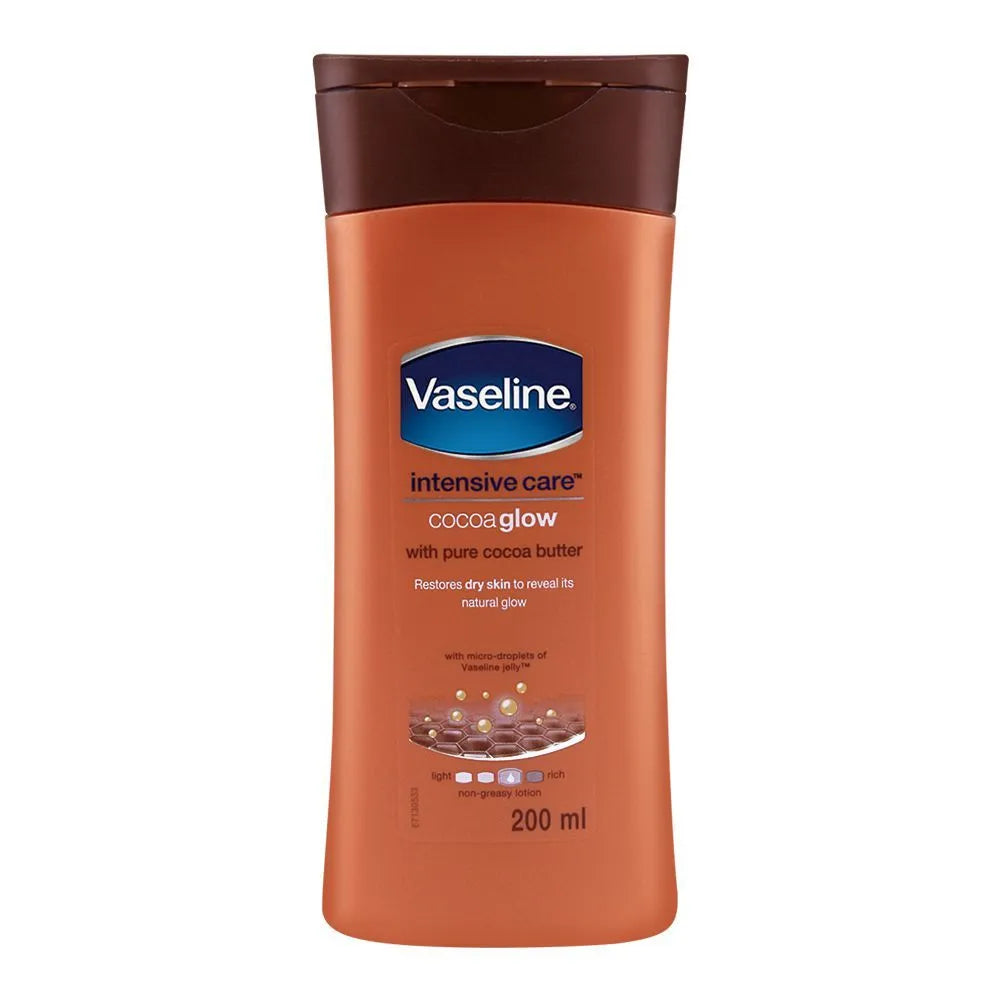 Vaseline Intensive Care Cocoa Glow Pure Cocoa Butter Lotion - 200ml (Imported)