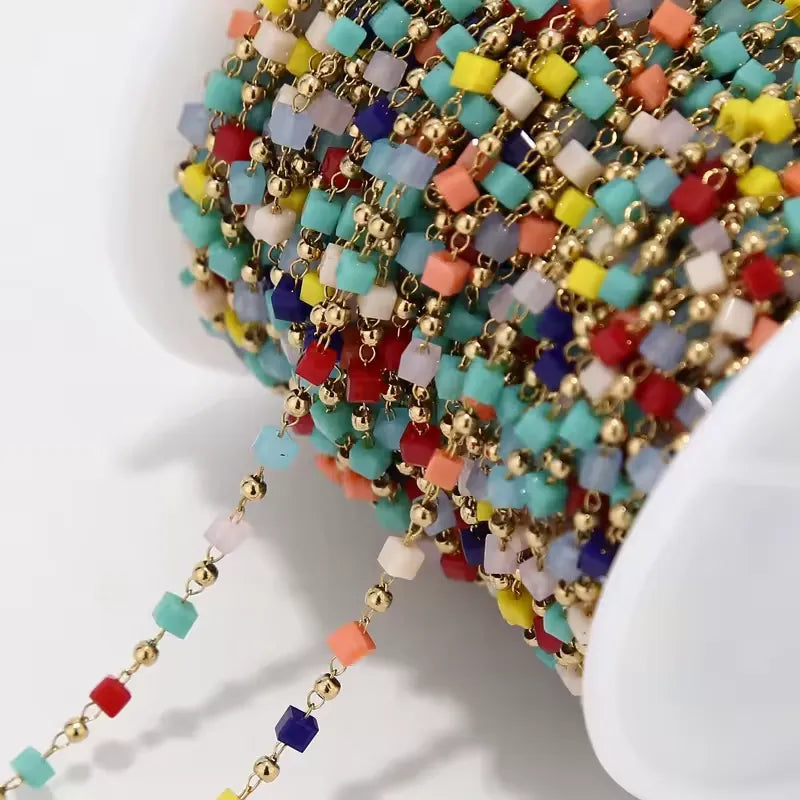 Stainless Steel Gold Beaded Chains Permanent Bracelet