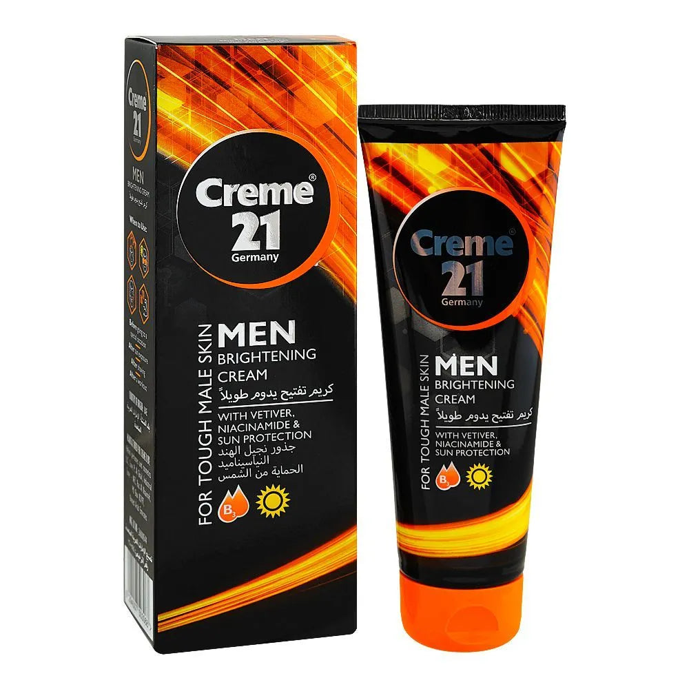 Creme 21 Men Brightening Cream with Vetiver - Niacinamide & Sun Protection - 100g