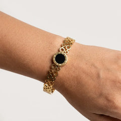 Gold Plated Black Bubble Bracelet