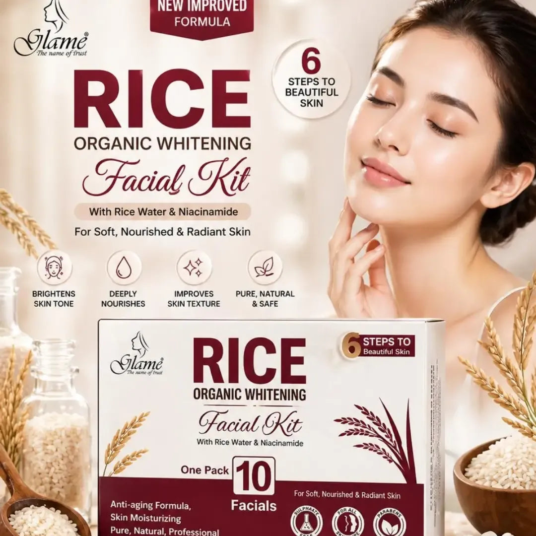 Glame Rice Whitening Glow Facial Kit - Pack of 6