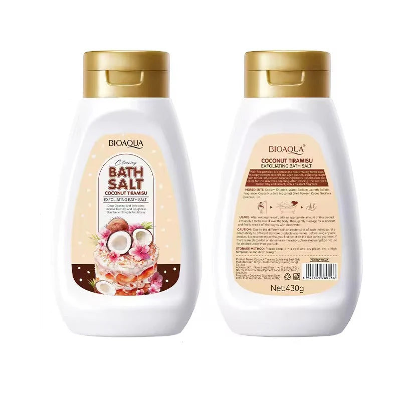 Bioaqua Coconut Tiramisu Exfoliating Bath Salt – 430g