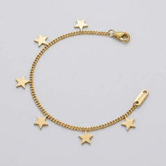 Gold Star Charm Anklet