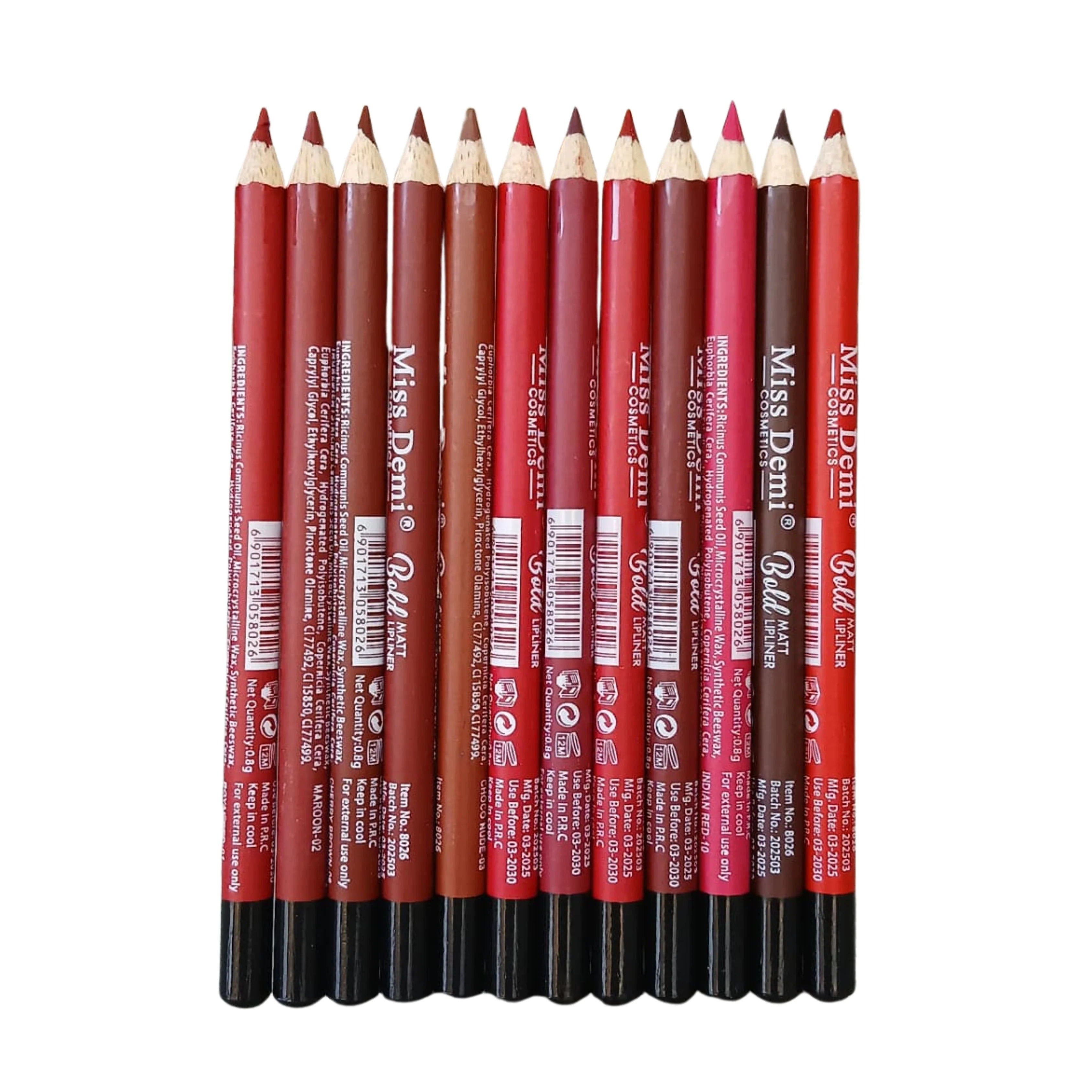 Miss Demi Kiss Matte Lipliner 12- Pcs Set