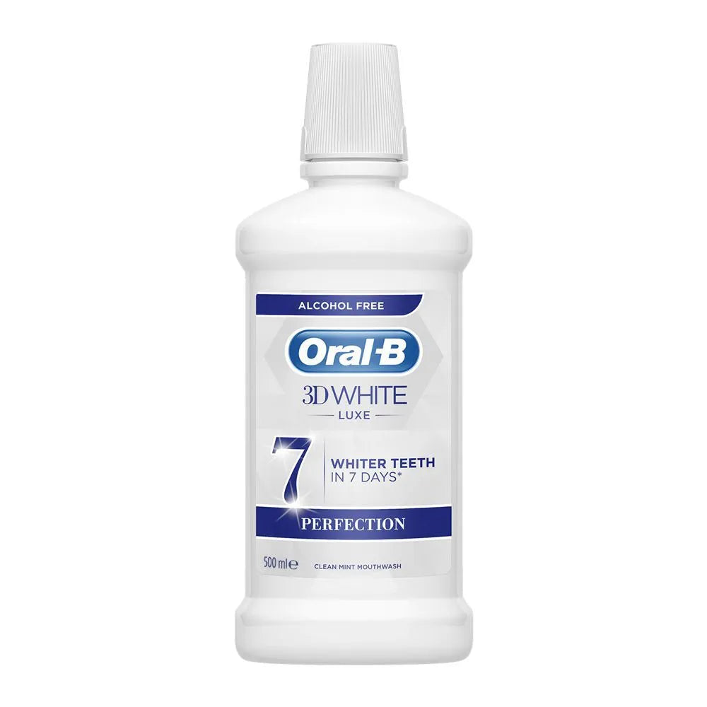 Oral-B 3D White Luxe 7 Perfection Clean Mint Mouthwash - 500ml