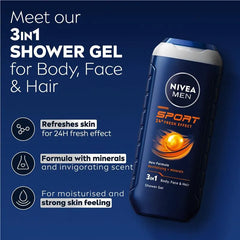 Nivea Men Sport 3-in-1 Shower Gel – 250ml