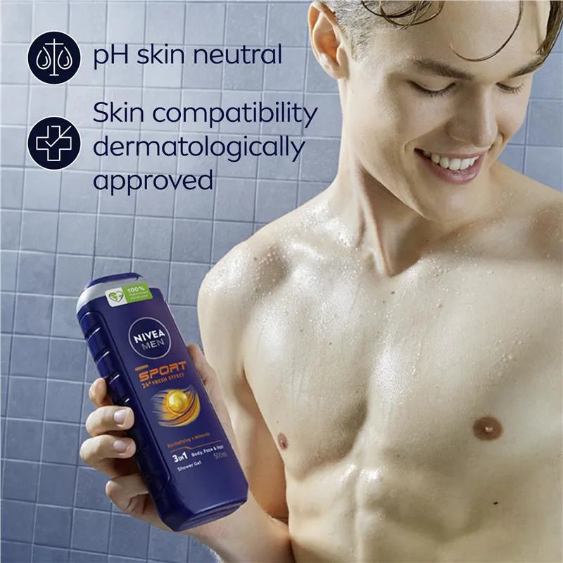 Nivea Men Sport 3-in-1 Shower Gel – 250ml