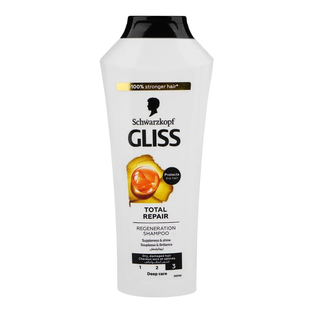 Schwarzkopf Gliss Total Repair Regeneration Shampoo, For Dry & Damaged Hair - 400ml