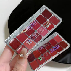 Love Queen Beauty 12 Colors Lip jelly Matte Lipstick Palette