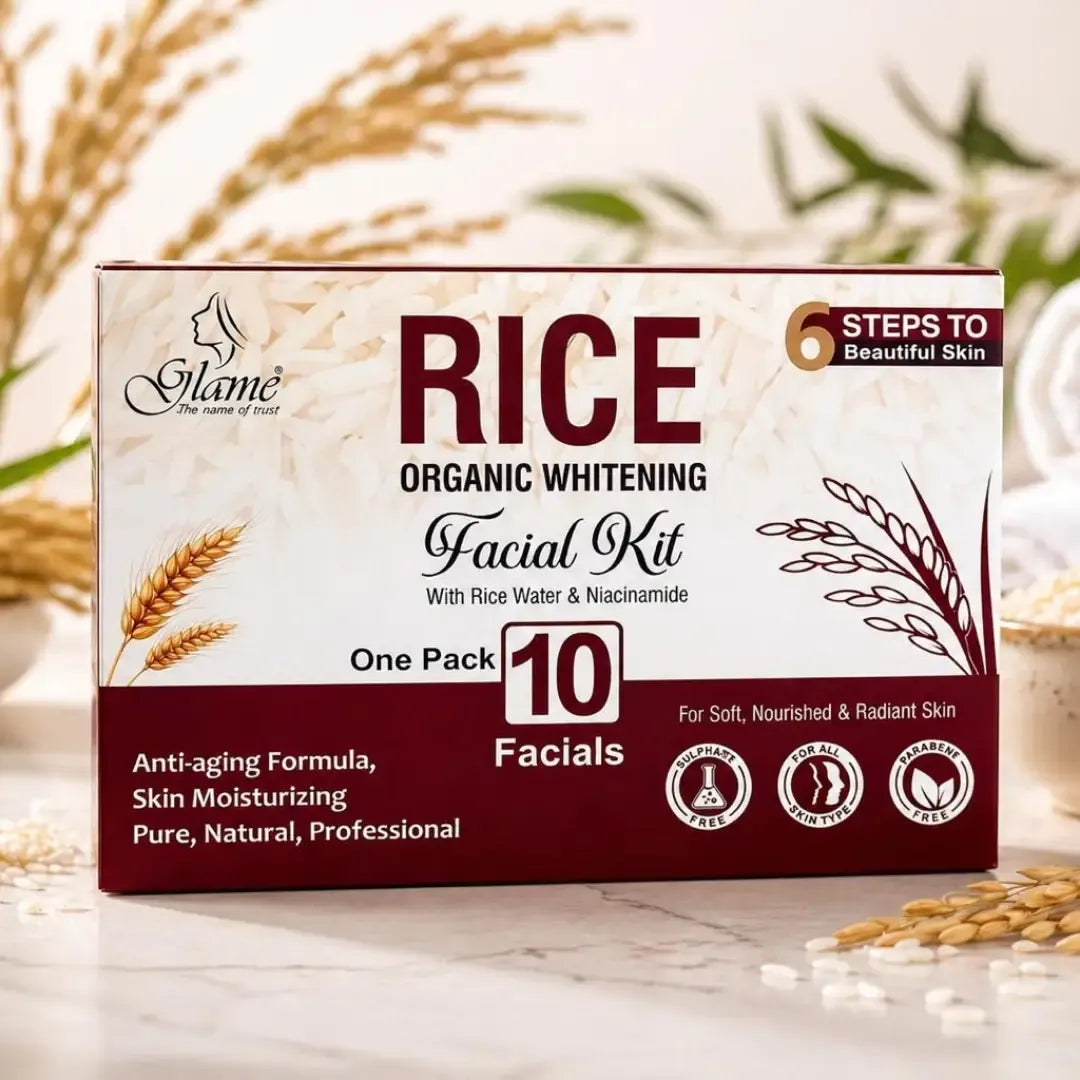 Glame Rice Whitening Glow Facial Kit - Pack of 6