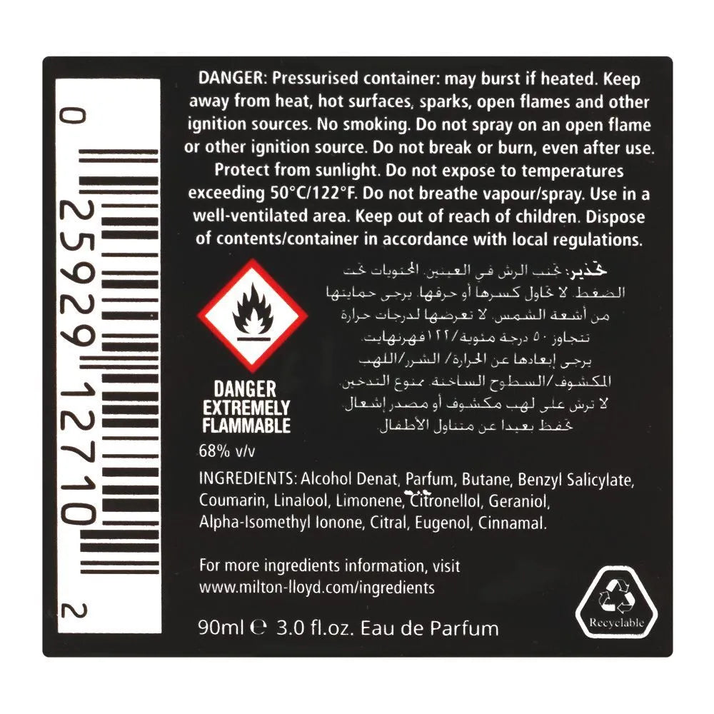 Milton Lloyd Color Me Black Homme Eau De Parfum, For Men - 90ml