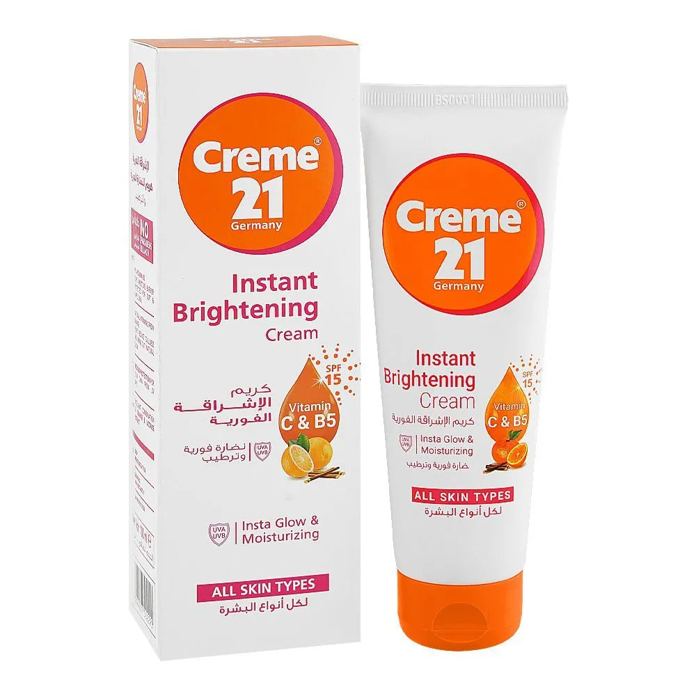 Creme 21 Instant Brightening Cream with Vitamin C & B5, For All Skin Types