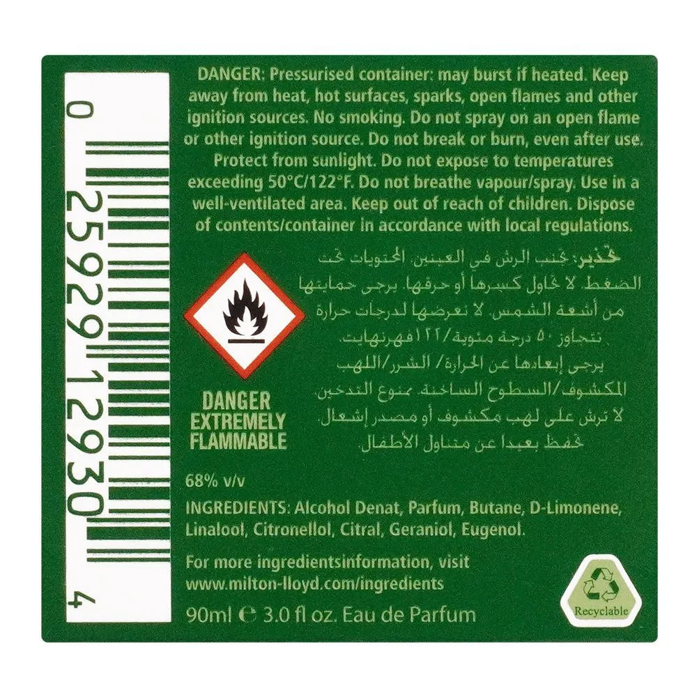 Milton Lloyd Color Me Green Homme Eau De Parfum, For Men - 90ml