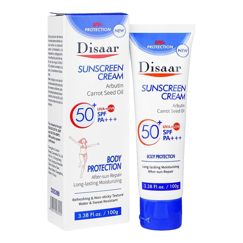 Disaar Arbutin Carrot Seed Oil Sunscreen Cream SPF50 -  100g