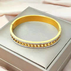 Gold Zipper Crystal Edge Bracelet