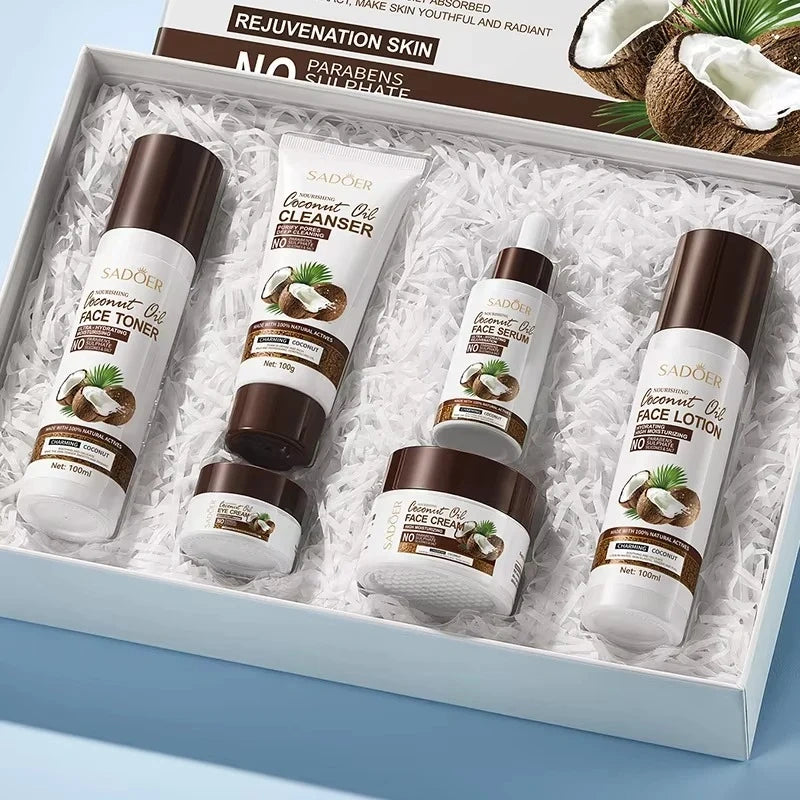 SADOER Coconut Oil 6-Piece Skincare Set