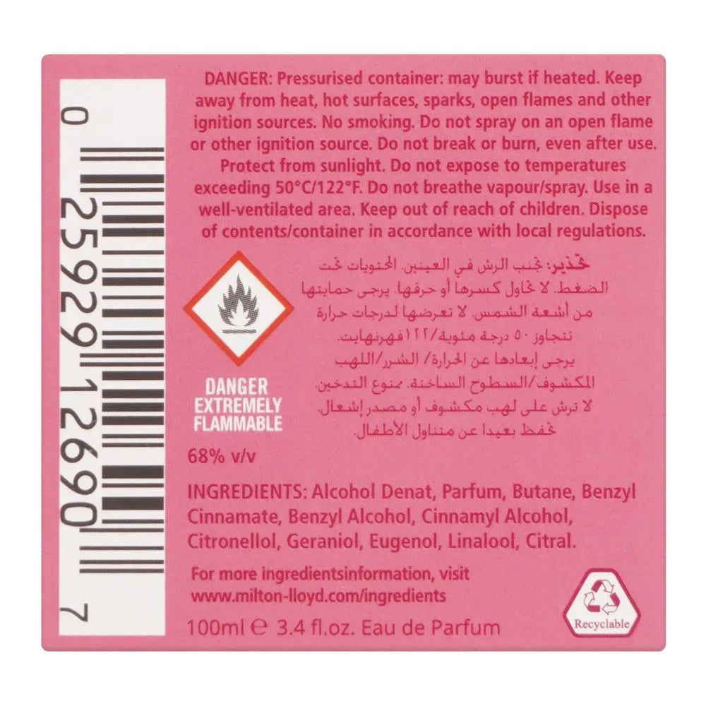 Milton Lloyd Color Me Pink Femme Eau De Parfum, For Women - 100ml