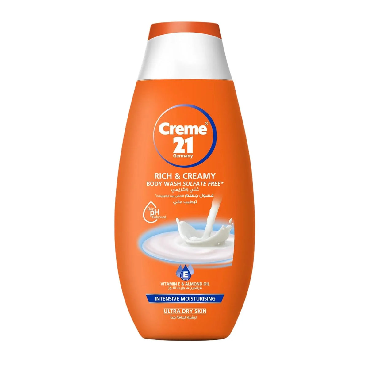 Crème 21 Rich & Creamy Moisturising Body wash,With Vit E & Almond Oil,Sulphate Free - 250ml