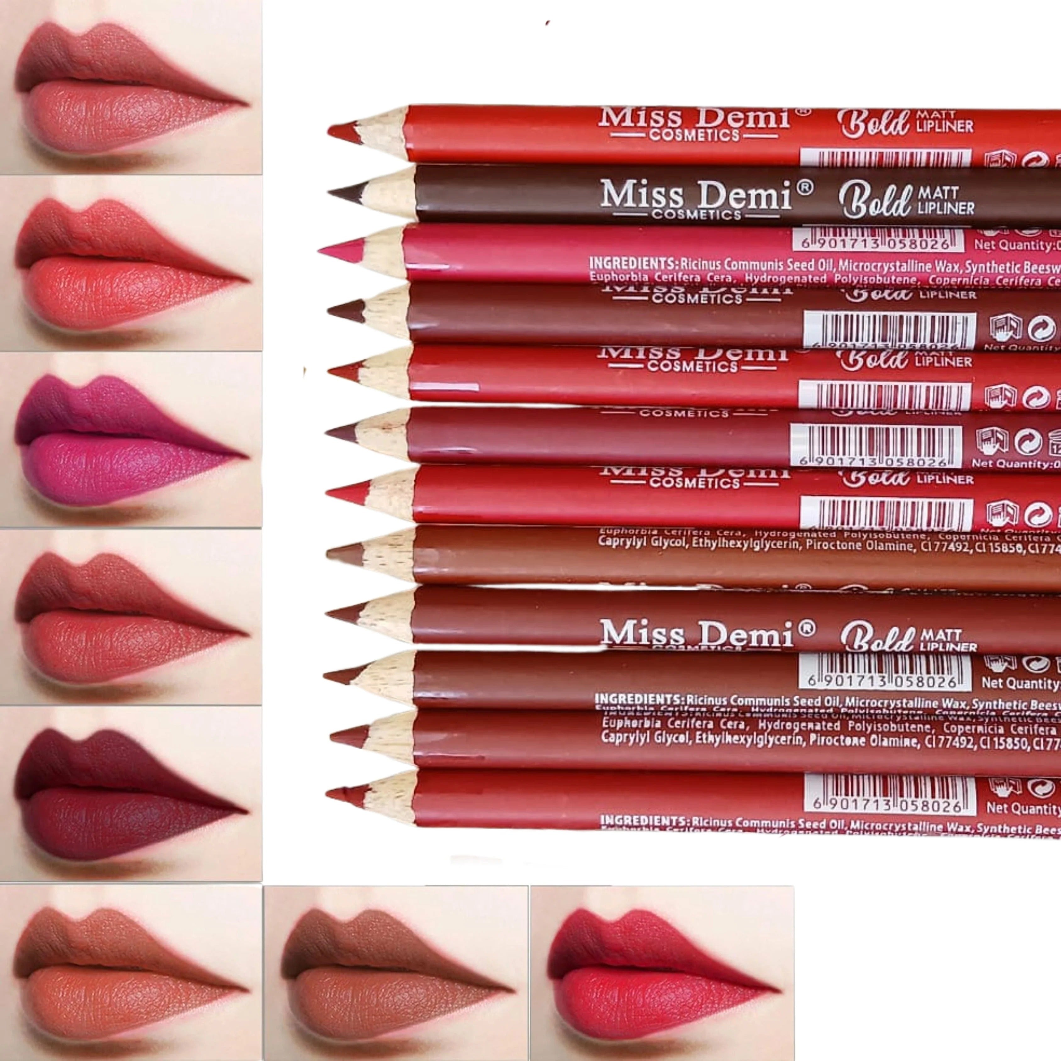 Miss Demi Kiss Matte Lipliner 12- Pcs Set