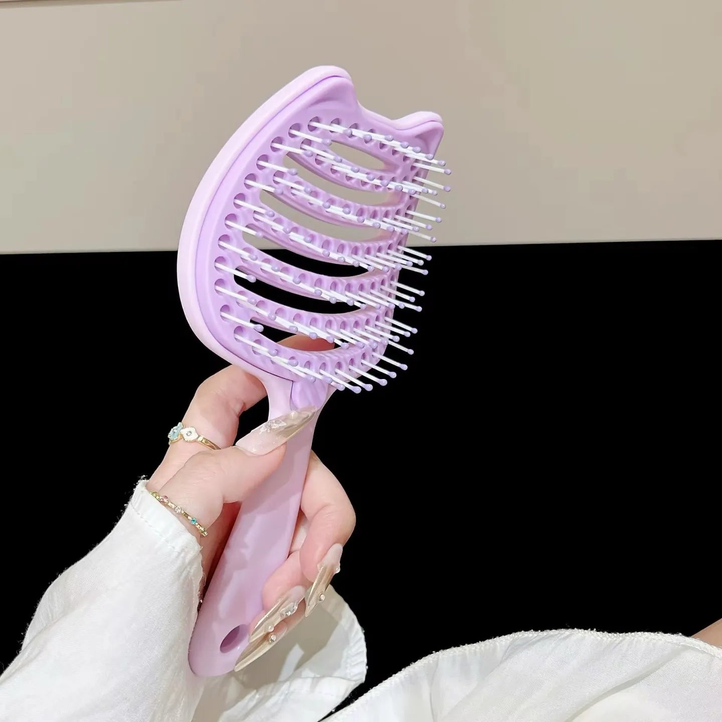 Cartoon-themed vented detangling hair brush