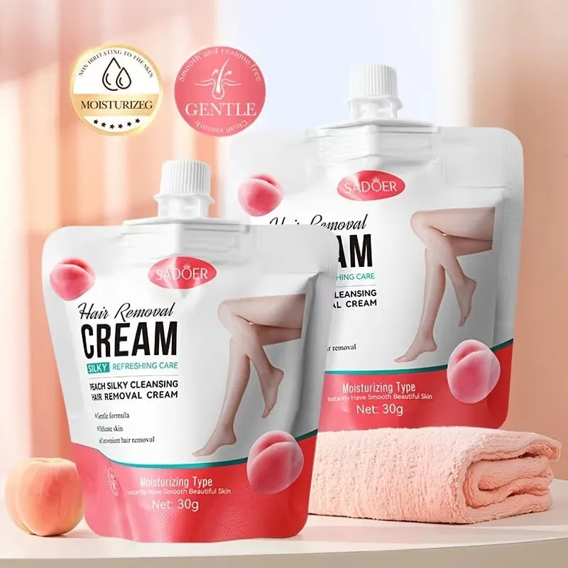 Sadoer Peach Silky Cleansing Hair Removal Cream - 30g