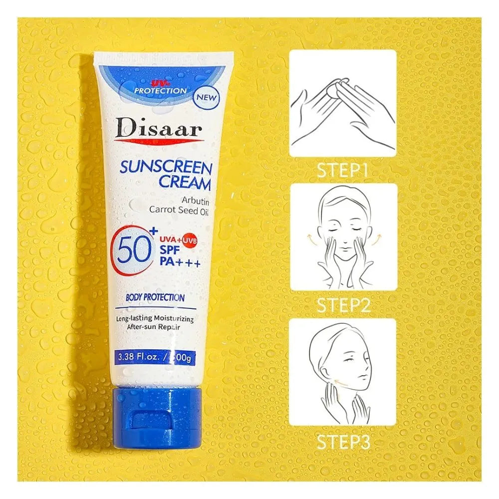 Disaar Arbutin Carrot Seed Oil Sunscreen Cream SPF50 -  100g
