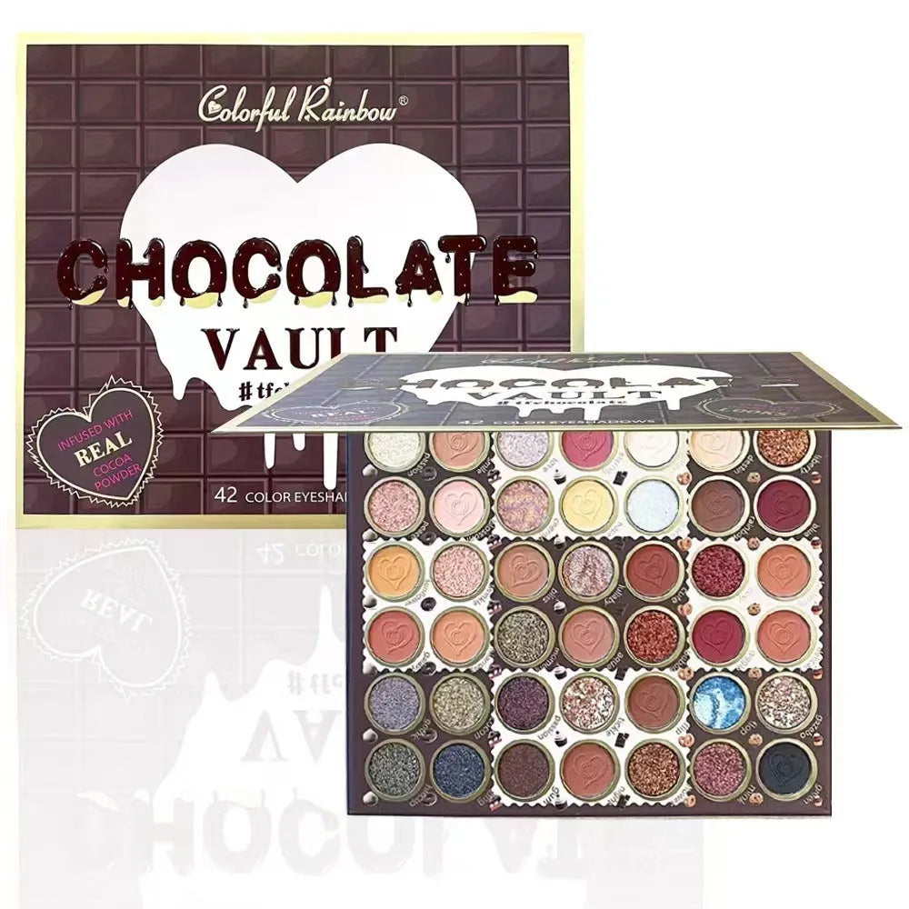 Colorful Rainbow Chocolate Vault Eyeshadow Palette - 42 Shades
