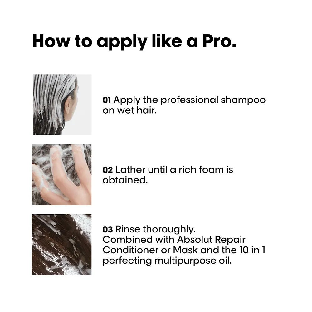 L'Oreal Professionnel Serie Expert Protein + Gold Quinoa Absolut Repair Dry And Damage Hair Shampoo - 300ml