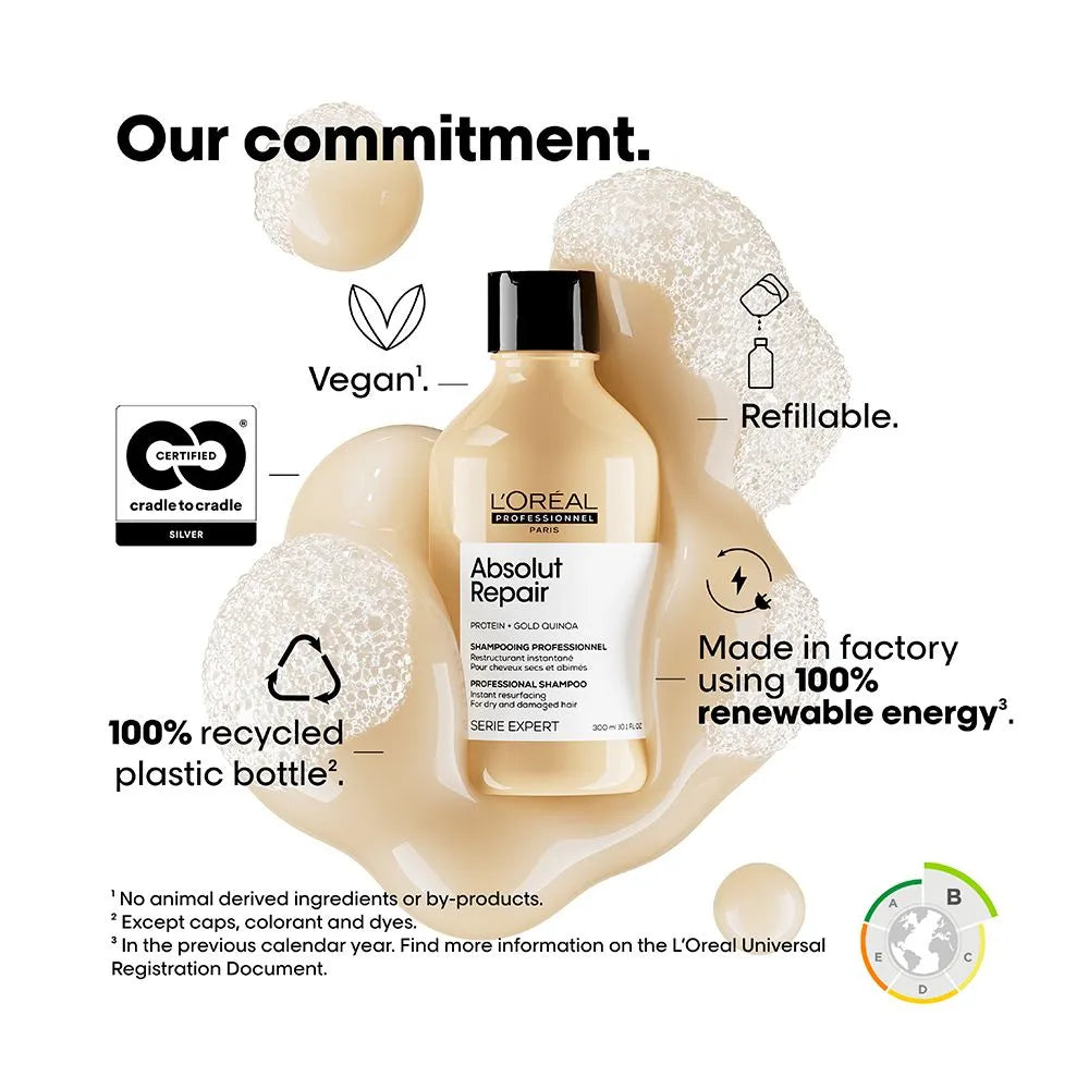 L'Oreal Professionnel Serie Expert Protein + Gold Quinoa Absolut Repair Dry And Damage Hair Shampoo - 300ml