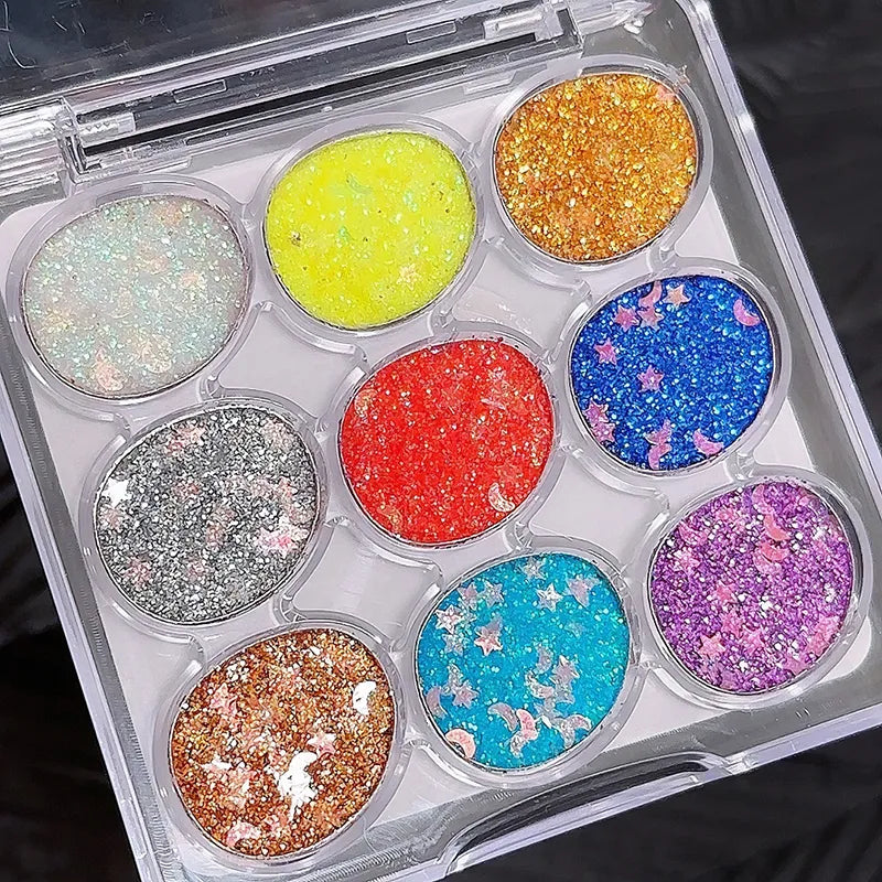 Miss Lara Cream Glitter Eyeshadow Palette - 9 Color