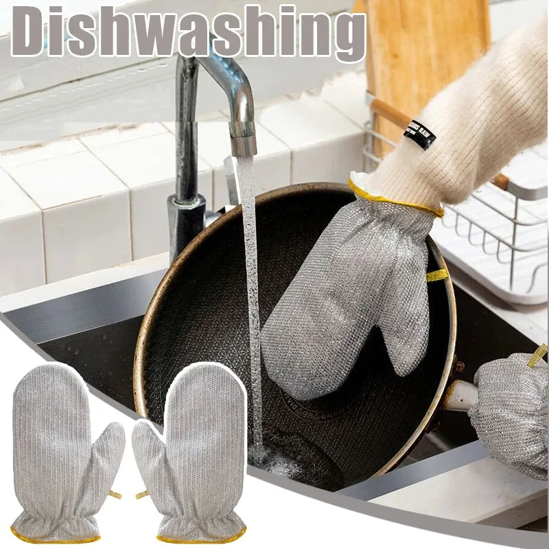 Gloves Wet/Dry Multi Dishwashing Rag Cleaning Multi Purpose Wire Steel Kitchen Rag