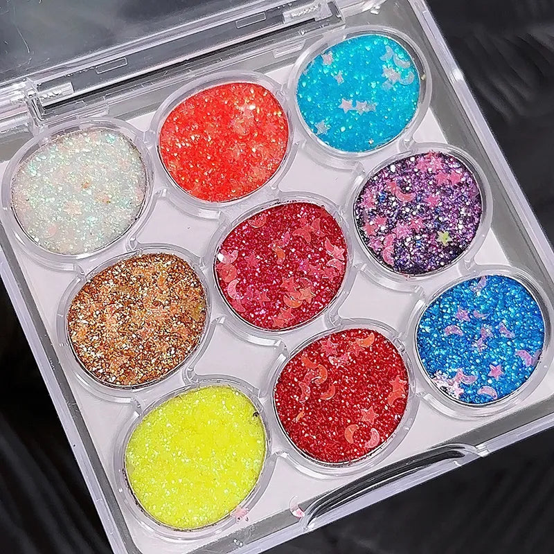 Miss Lara Cream Glitter Eyeshadow Palette - 9 Color