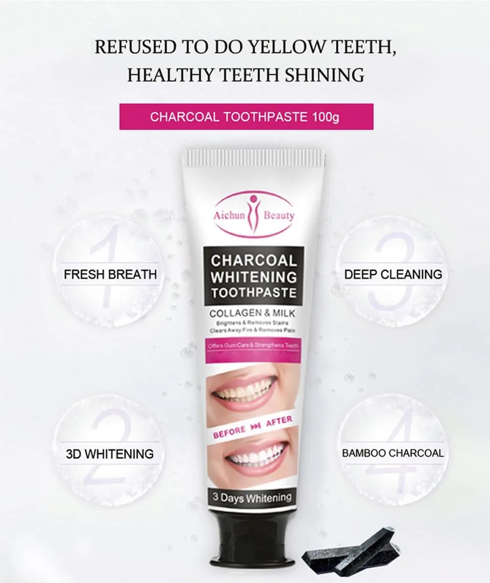 Aichun Beauty 3 Day Teeth Whitening Charcoal Toothpaste - 100ml
