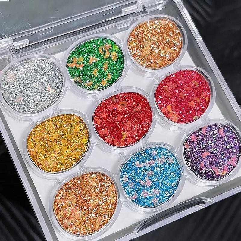 Miss Lara Cream Glitter Eyeshadow Palette - 9 Color