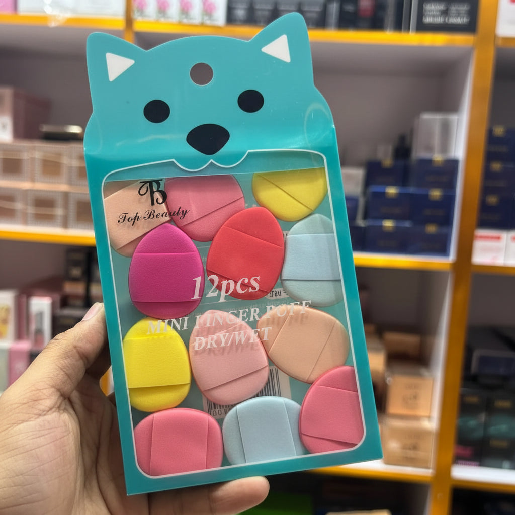 Top Beauty 12 Pcs Mini Finger Puff