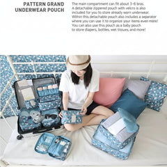 6pcs/Set Travel Storage Bag Portable Luggage Clothes Tidy Pouch Zip Toiletry Organizer